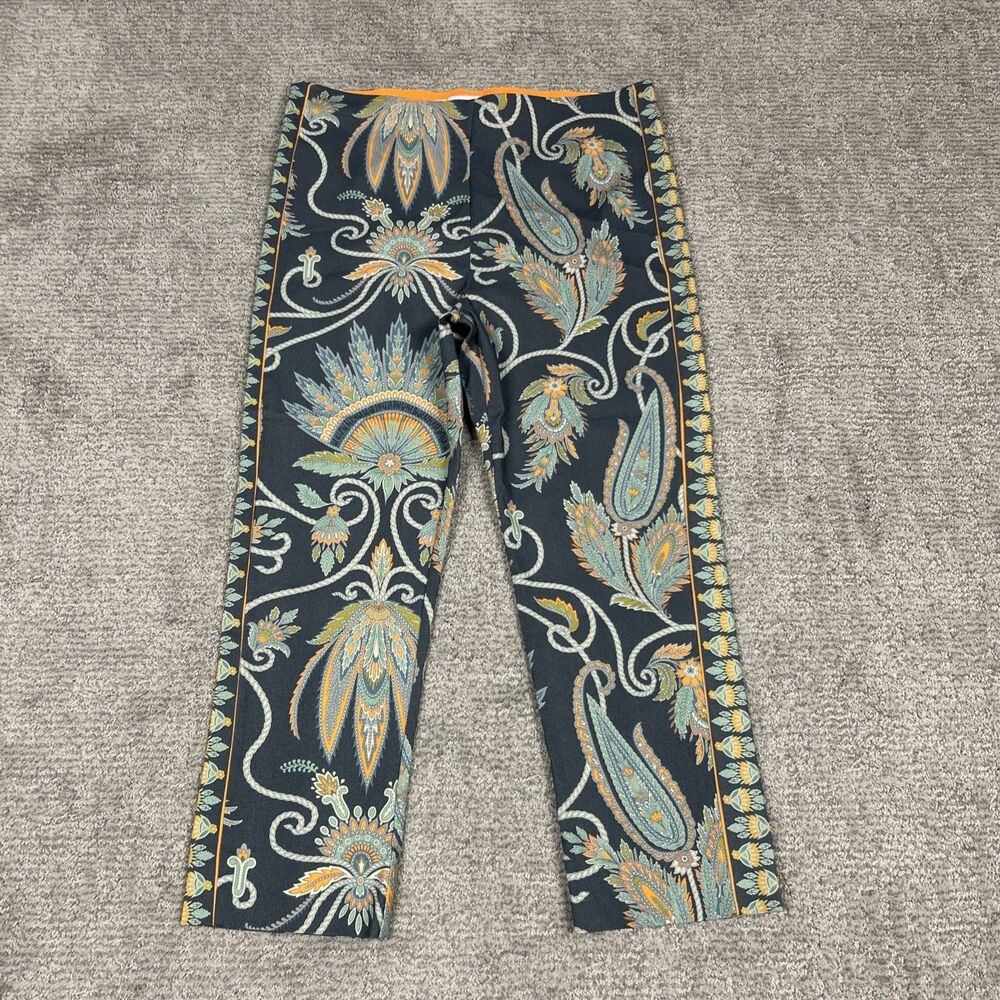 Gretchen Scott Pants Womens Large Plume Gripeless Pull On Paisley Stretch Ankle